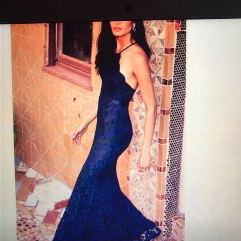 Blue lace dress